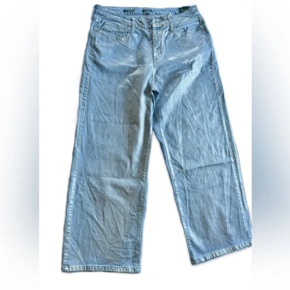 Wild Fable Metallic Silver Baggy Jeans – Size 17 | High Rise, Y2K Statement Jean - Picture 6 of 6